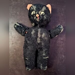 Vintage Plush Black Cat Toy